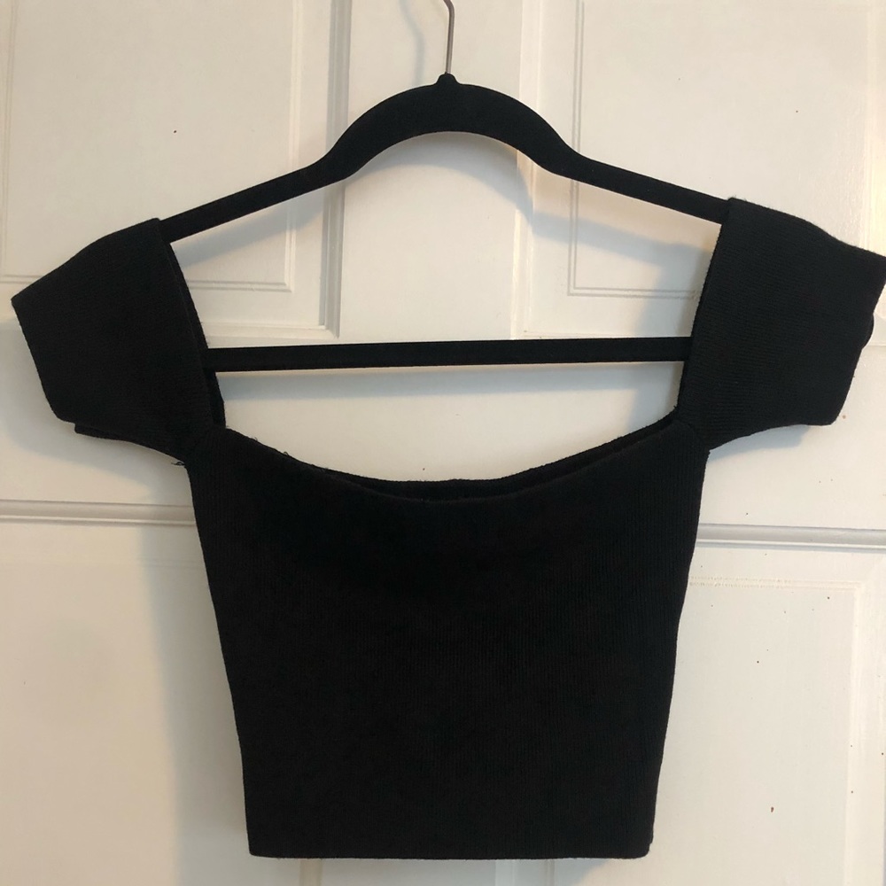 Fitted Off-The-Shoulder Crop Top